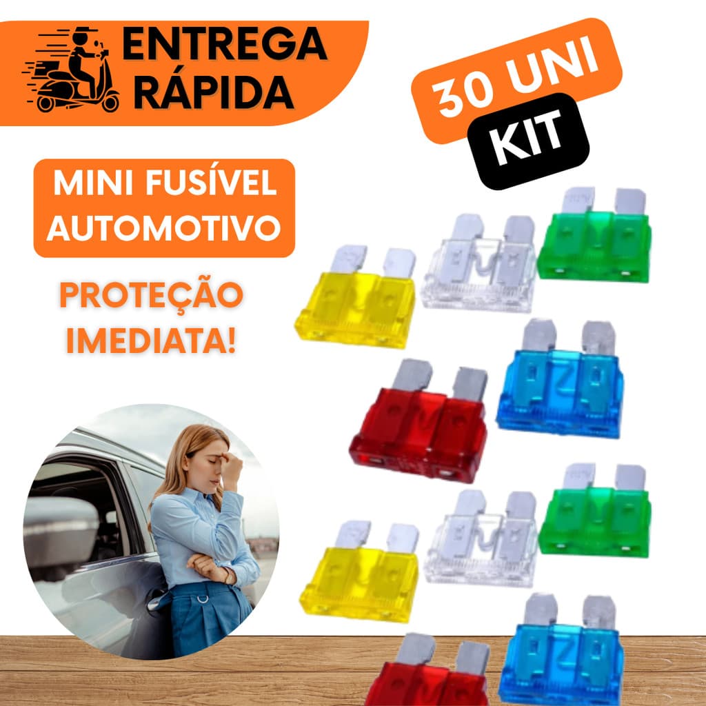 MINI FUSÍVEIS AUTOMOTIVOS AMPERAGENS 5A 10A 15A 20A 25A E 30A FUSÍVEL CARRO MOTO MULTIUSO PROMOÇÃO