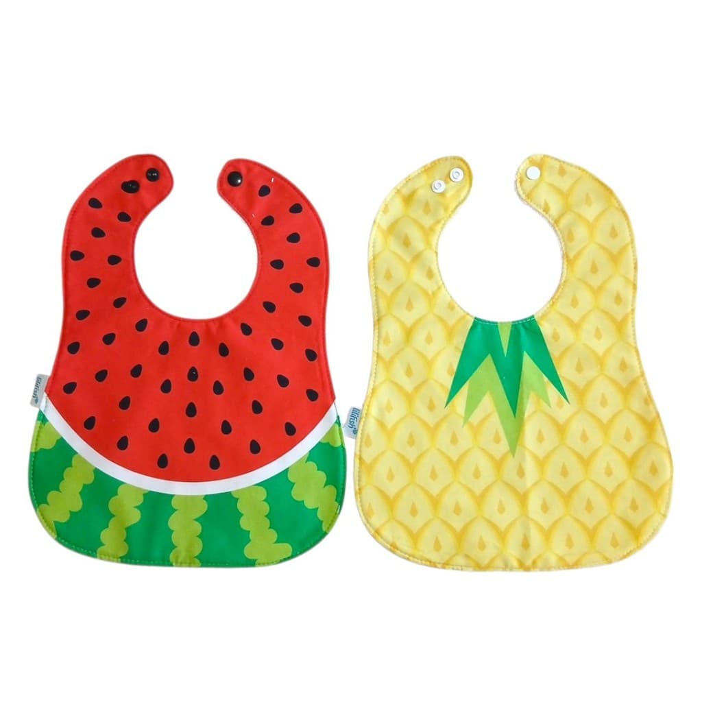 Kit Babadores Bebê Frutas 2 Pçs Melancia/Abacaxi  - Lilifish