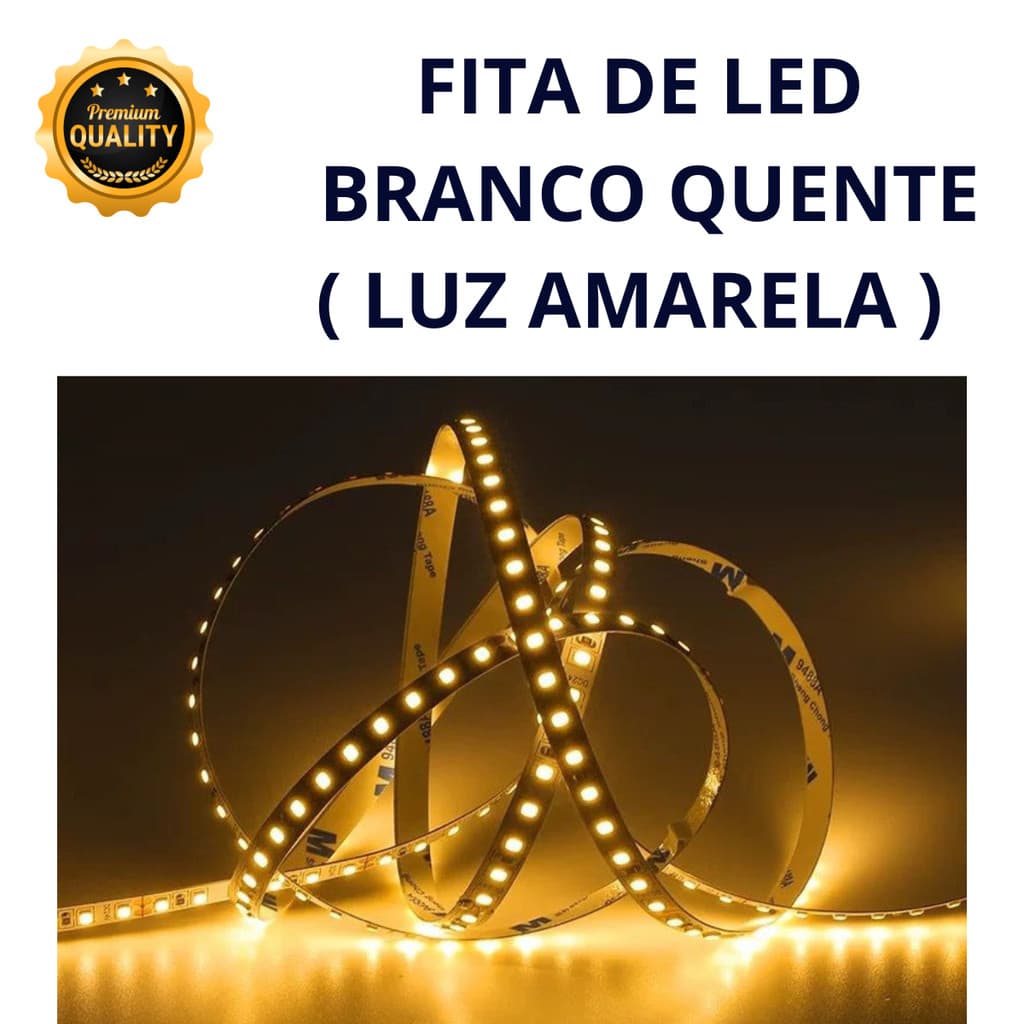 Fita Led 2835 240 LEDS  5 metros 18w/m 12v 4000k 3000k Decoração Interna Casa Iluminação