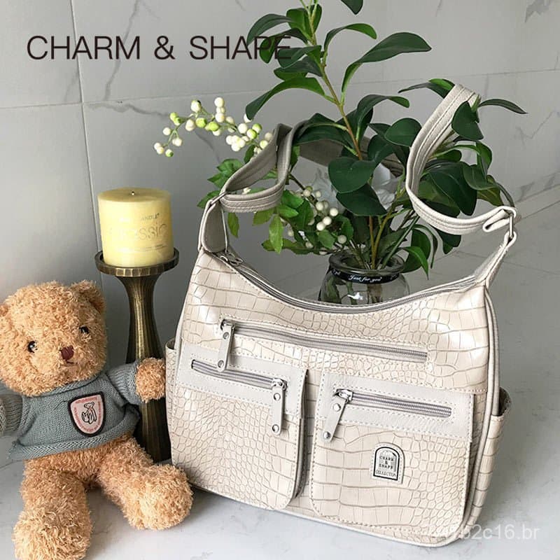 Bolsa transversal de ombro com padrão de crocodilo, estoque direto de fábrica, bolsa simples de grande capacidade para m
