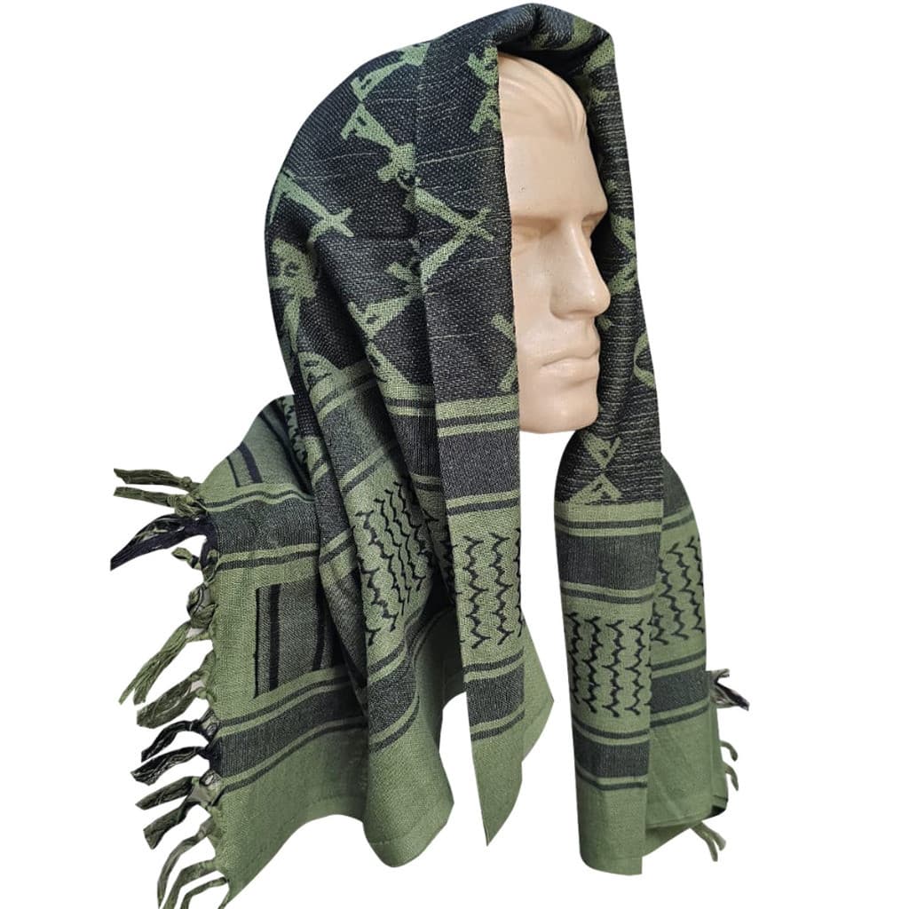 Lenço Shemagh Militar 110cmx110cm 100% Algodão Verde