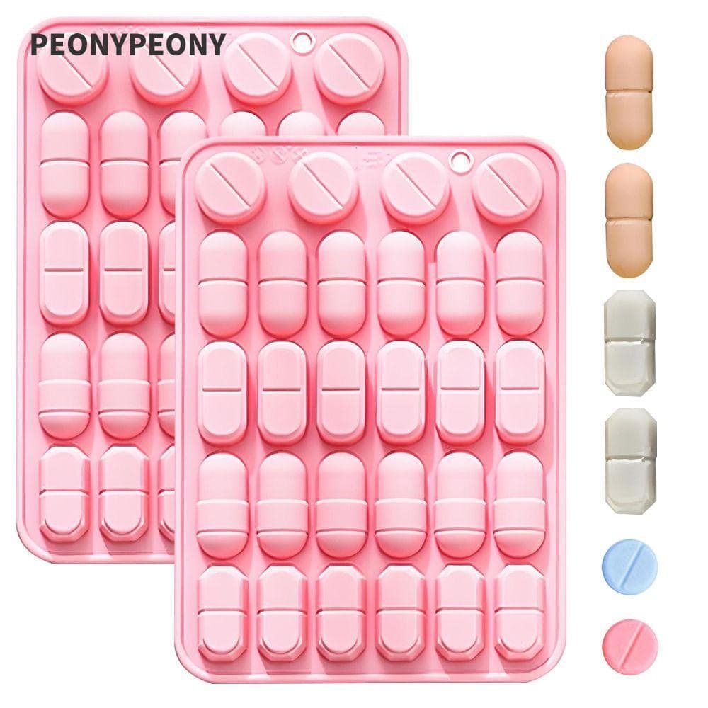 Molde Em Forma De Cápsula PEONY , Reutilizável De Silicone Para Comprimidos , Bandeja Flexível De Com Design De 28 Cavid