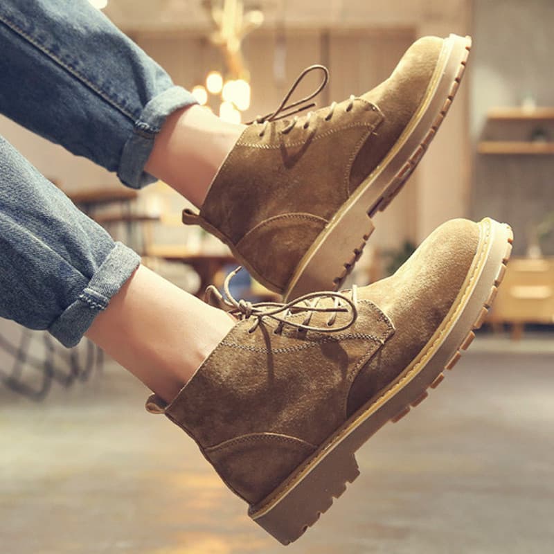 Botas Martin de alta qualidade masculinas primavera novo estilo couro genuíno na moda respirável de alta qualidade Casua