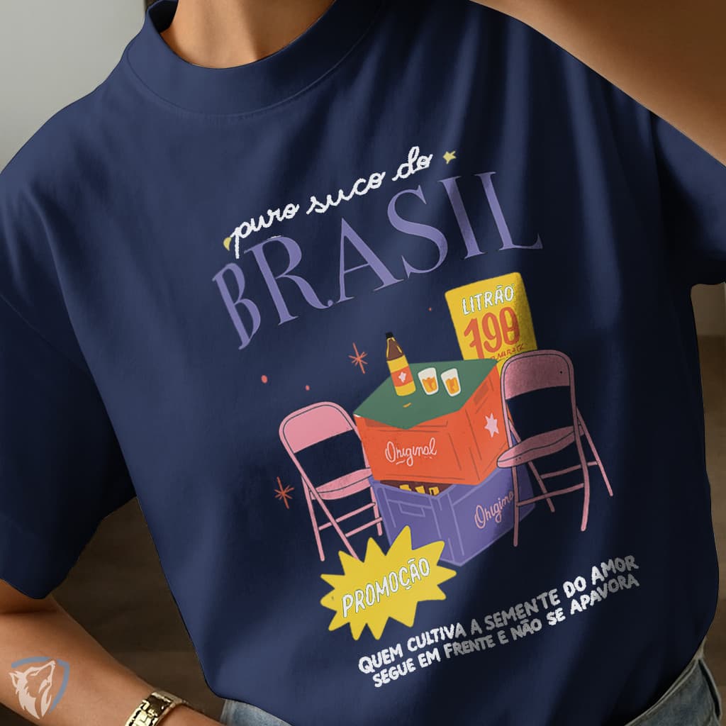 Camiseta algodão Puro Suco do Brasil | Estampa Divertida Estilo Boteco resenha turma envio rapido