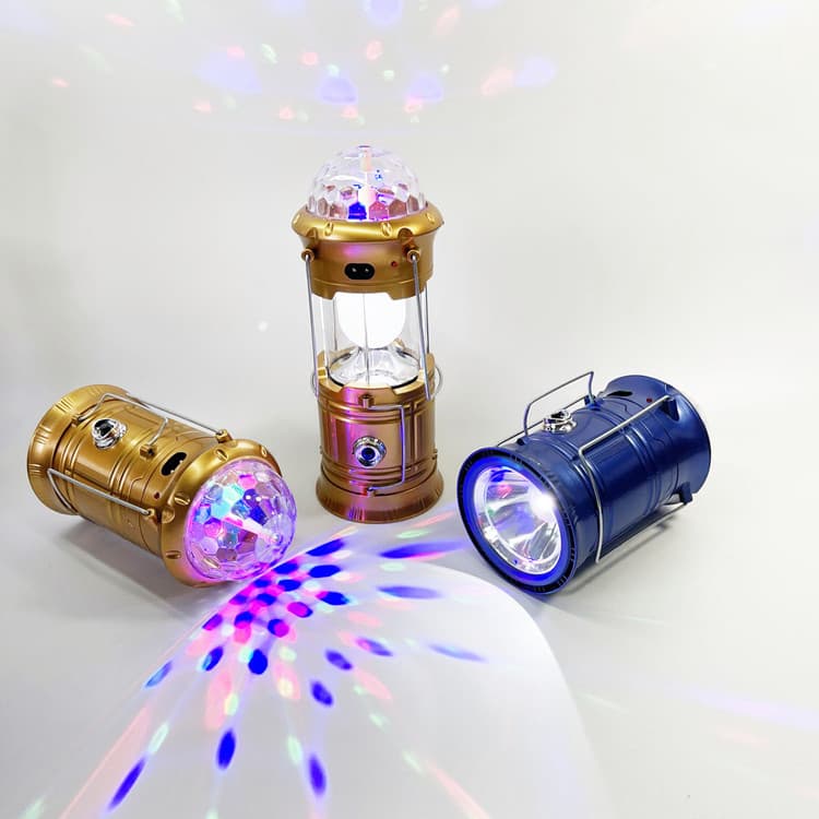 [Estoque Pronto] Ventilador De Acampamento Solar Profissional 4 Em 1 Luz Retrátil Portátil Lâmpada De Cavalo LED Lantern