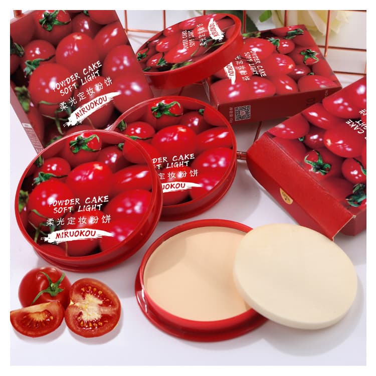 2 caixas 8.8 丨 Miroko tomate luz suave maquiagem configuração pó de longa duração controle de óleo corretivo molhado sec