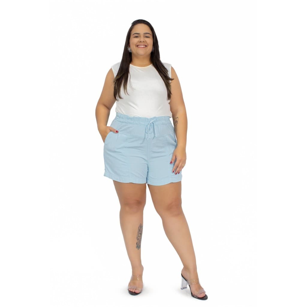Shorts Feminino Plus Size Soltinha Elástico Cambos