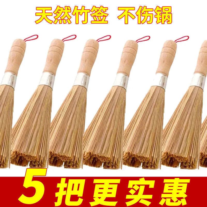 Escova Natural para lavar panelas Cabo de madeira Escova de bambu para lavar panelas Suprimentos de limpeza de cozinha p