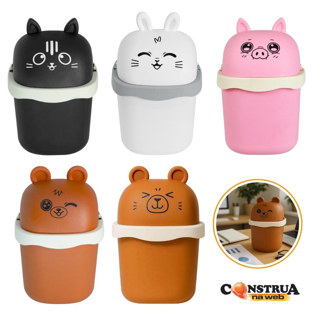 Mini Lixeira Decorativa Com Tampa Para Mesa Quarto Cozinha Lixeira Infantil