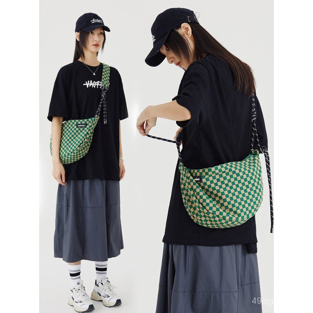 Bolsa VAOPER tipo dumpling, bolsa esportiva transversal para homens, bolsa de ombro casual de grande capacidade para mul