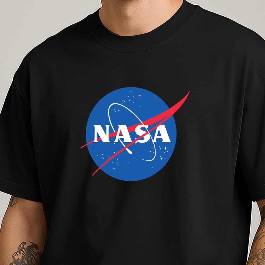 Camiseta Oversized Nasa Masculina Espaço Geek Algodão Leve