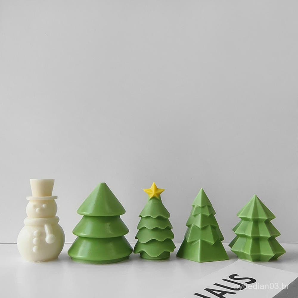 Molde de Vela de Árvore de Natal 3D, 1 Silicone para Fazer Velas, Artesanato em Resina D UVBY