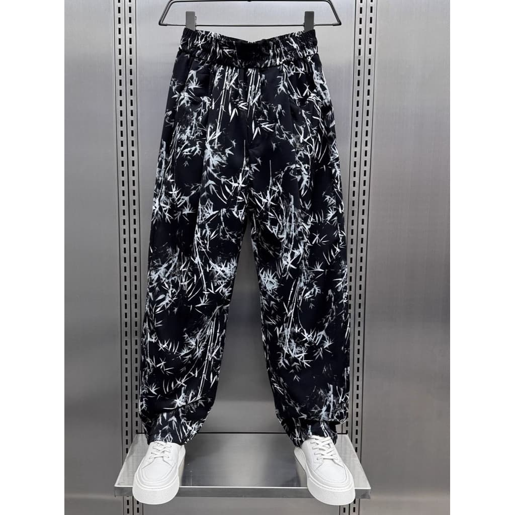 Calças casuais masculinas primavera verão estilo fino de secagem rápida solta rua Wear cor calças esportivas Harem calça