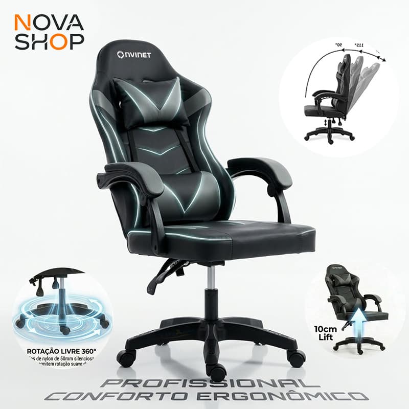 Cadeira Gamer Ergonômica Nvinet Conforto Premium para Casa e Escritório