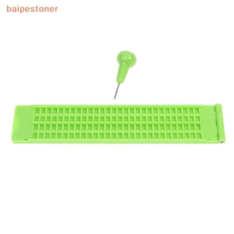 [baipestoner] Escola De Ardósia De Escrita Braille De Plástico Portátil Prática Com De Caneta