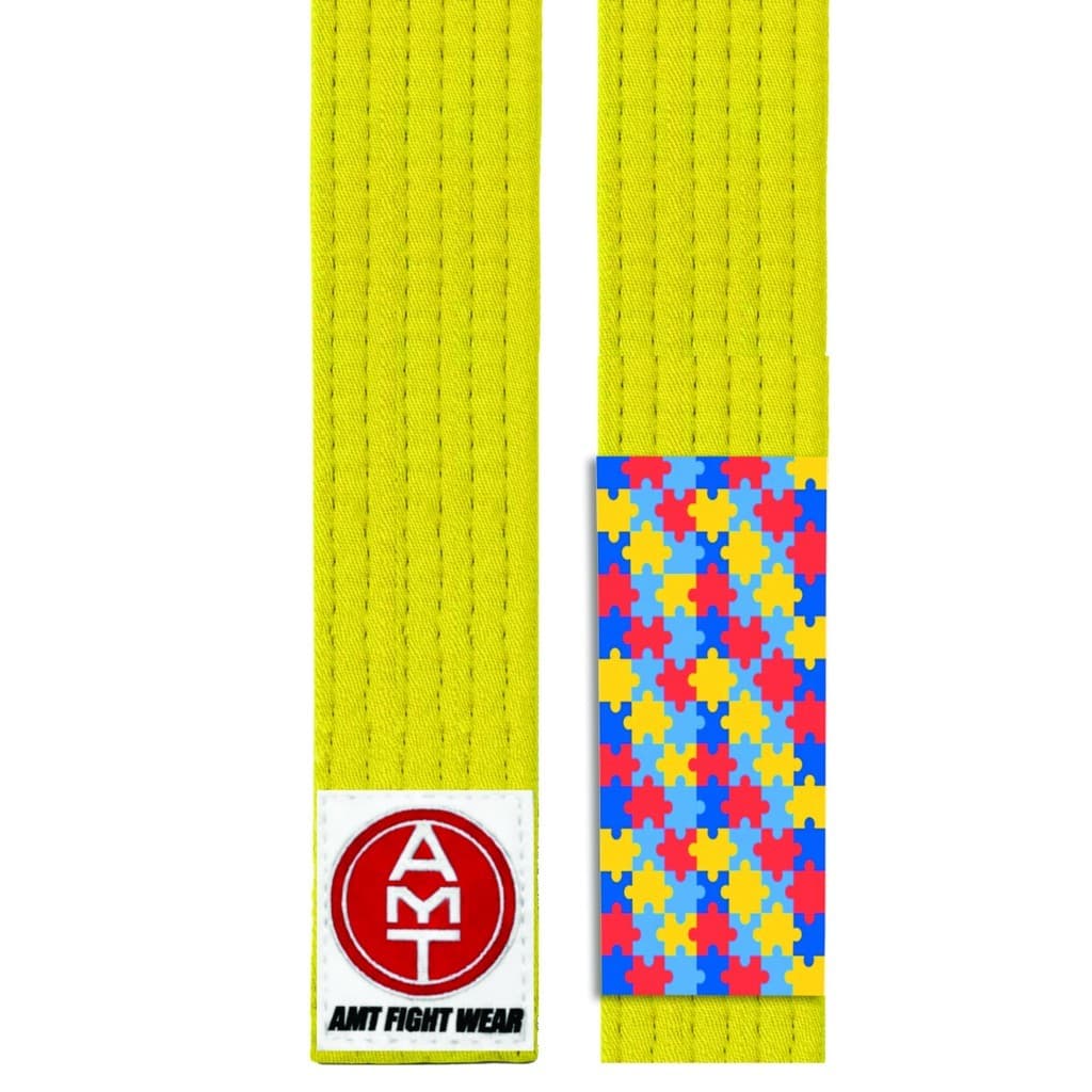 FAIXA DE JIU-JITSU AMARELA PONTEIRA AUTISMO - LINHA TRAINING