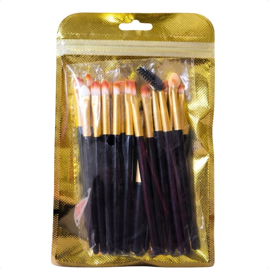 Kit Pincéis De Maquiagem Com 20 Pincéis Variados Cor Preto