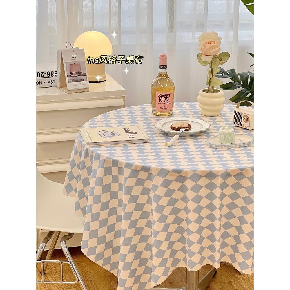 Toalha de mesa xadrez simples estilo ins luz luxo High-End toalha de mesa dormitório estudante mesa de café tapete domés