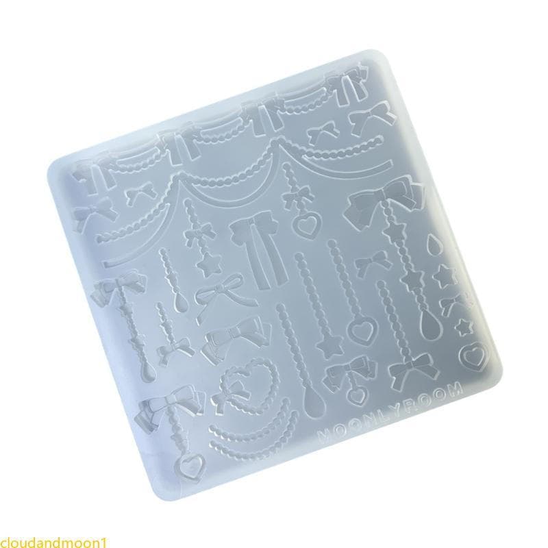 cloudandmoon Fácil De Limpar Silicone Bowknot E Grânulo Corrente Charme Acessórios Molde Jóias Acessório Fazendo Para Cr