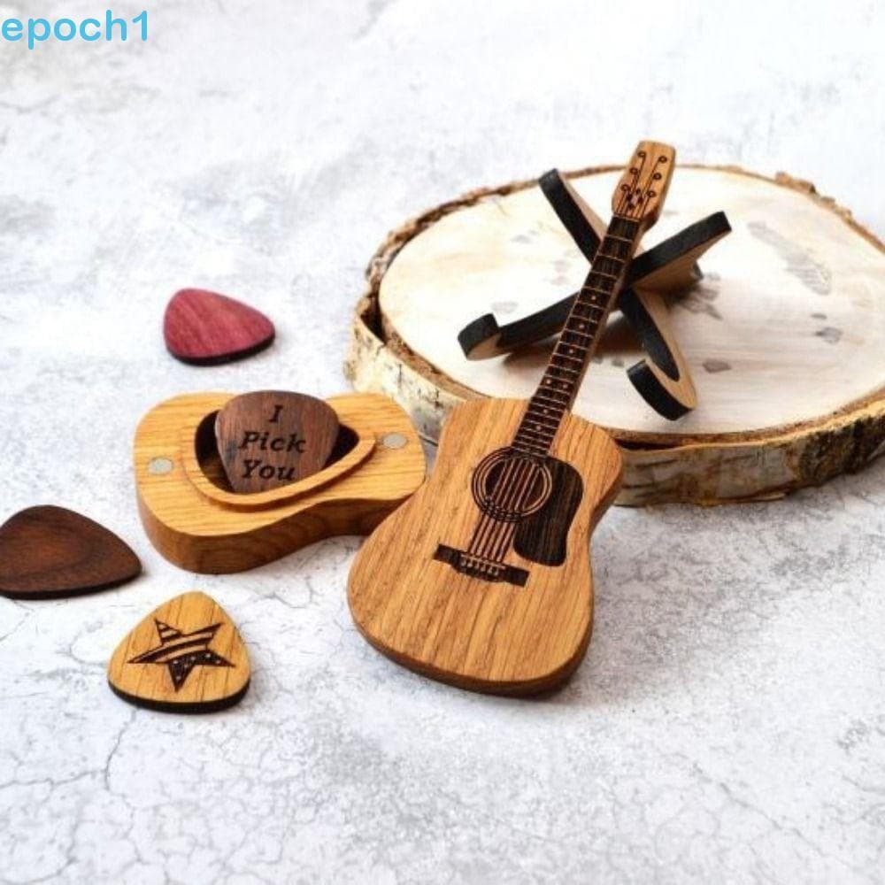 EPOCH1 Caixa De Palheta De Guitarra , Material De Armazenamento De Palhetas Em Forma Estojo De Tamanho Portátil