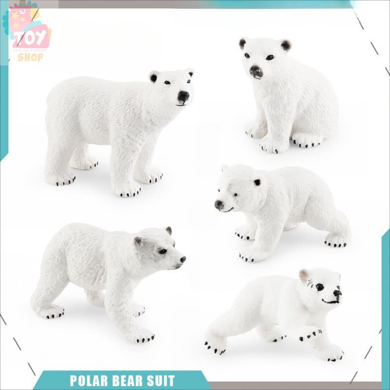 Crianças brinquedos simulação animais selvagens urso Polar modelo crianças cognitivo urso branco Desktop decoração figur