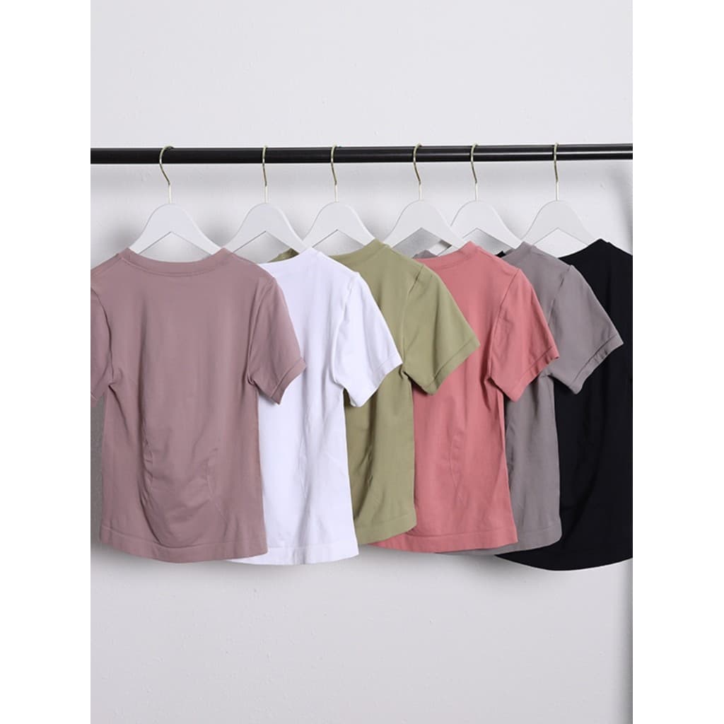 Roupas de Yoga topo feminino verão fino-ajuste corpo-modelador de manga curta influenciador de secagem rápida profission