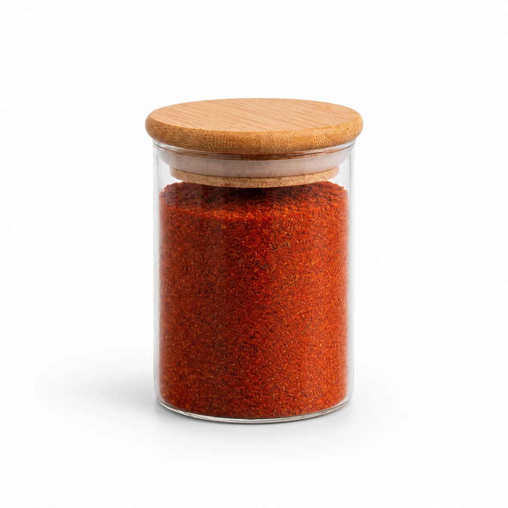 Pote Hermético Vidro 200ml Tampa Bambu Tempero Mantimento Cozinha Organização