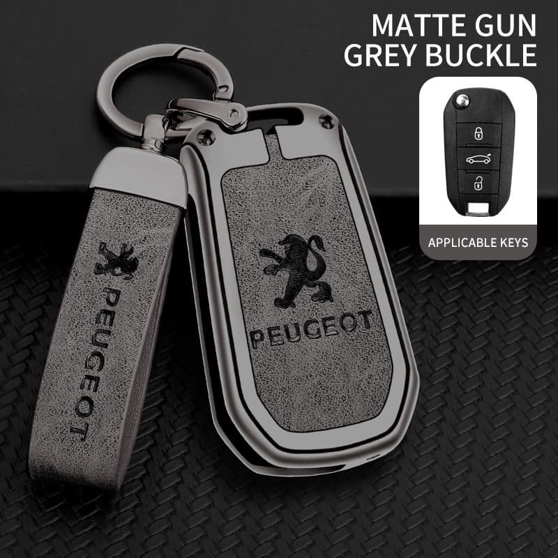 Capa de Chave de Carro em Liga de Zinco para Peugeot 208 308 307 408 508 2008 3008 4008 5008 Acessórios Automotivos JDUY