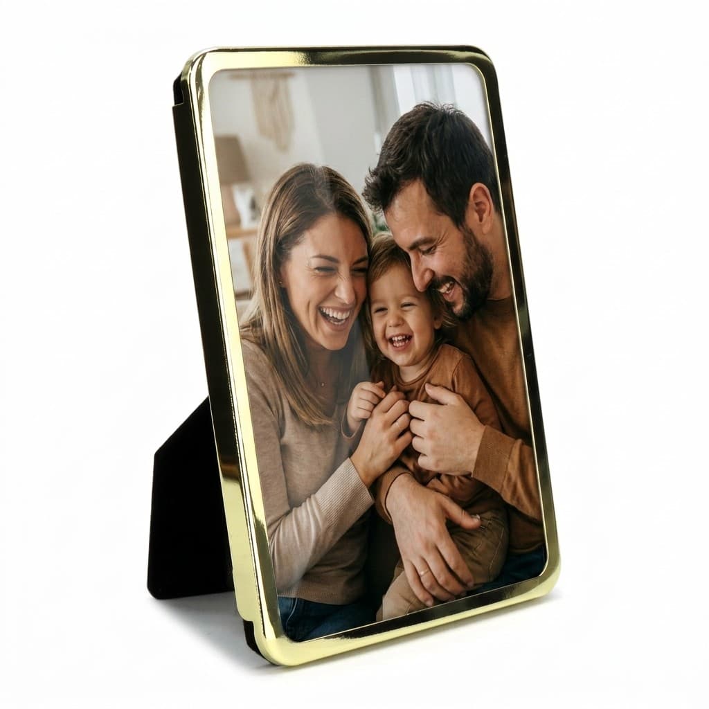 Porta Retrato 10X15 Dourado Metal Borda Suave - Moldura Fina