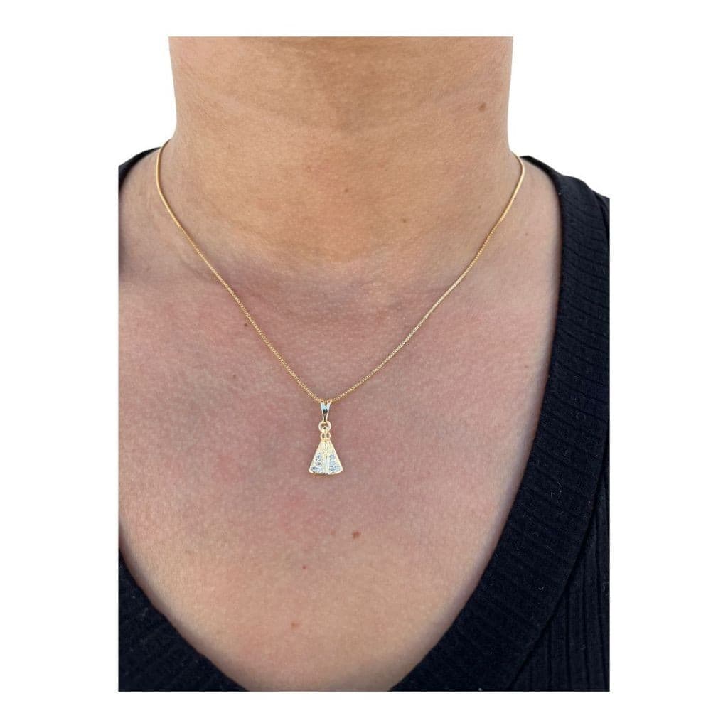 Colar Feminino Com Pingente Pequeno Nossa Senhora Aparecida