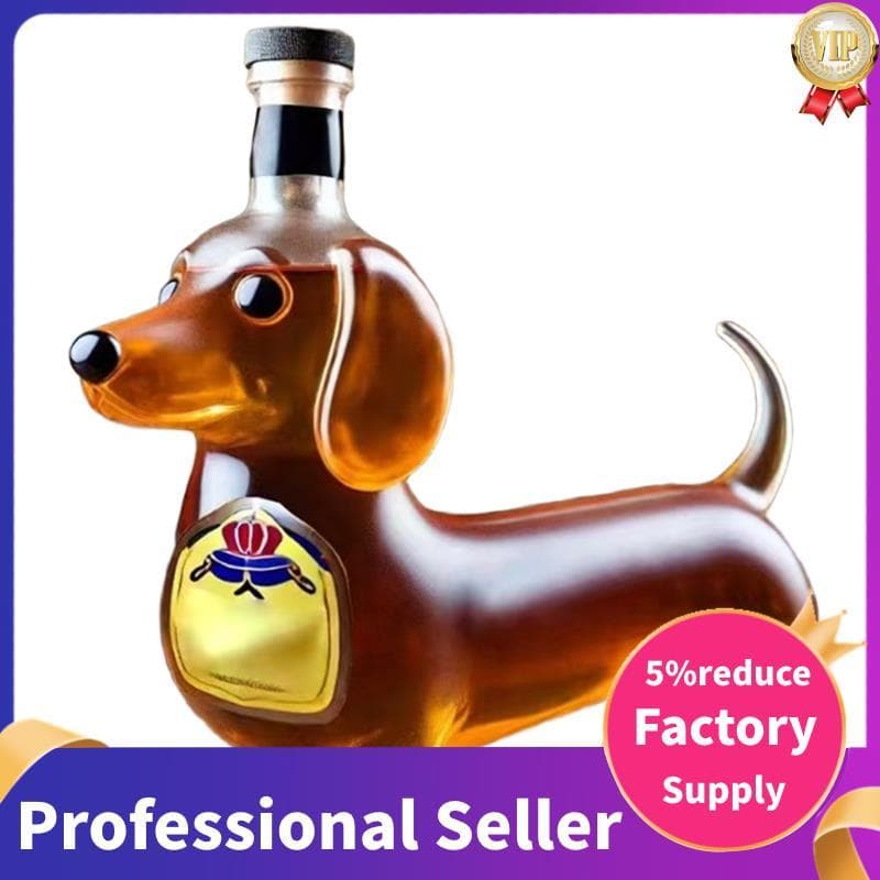 Garrafa De Uísque Em Forma De Dachshund Para Cachorro , Vinho Tinto , Copo De Vidro Esculpido 3D , Frasco De Licor Reuti