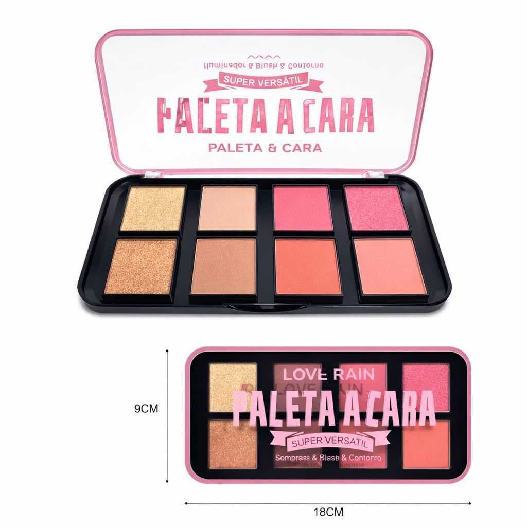 Paleta de Blush Contorno e Iluminador Love Rain LR9257