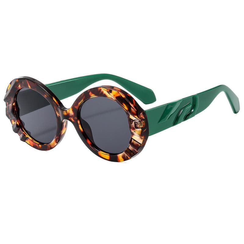 Óculos de Sol Redondos Retrô com Proteção UV, Óculos de Sol Casuais para Homens e Mulheres, UV400 ---- & ---- **-*-*
