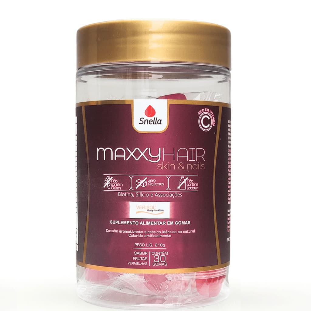 Colágeno Gummy Cabelo Pele E Unhas Verisol Gomas Maxxy Hair Snella 30 Gomas