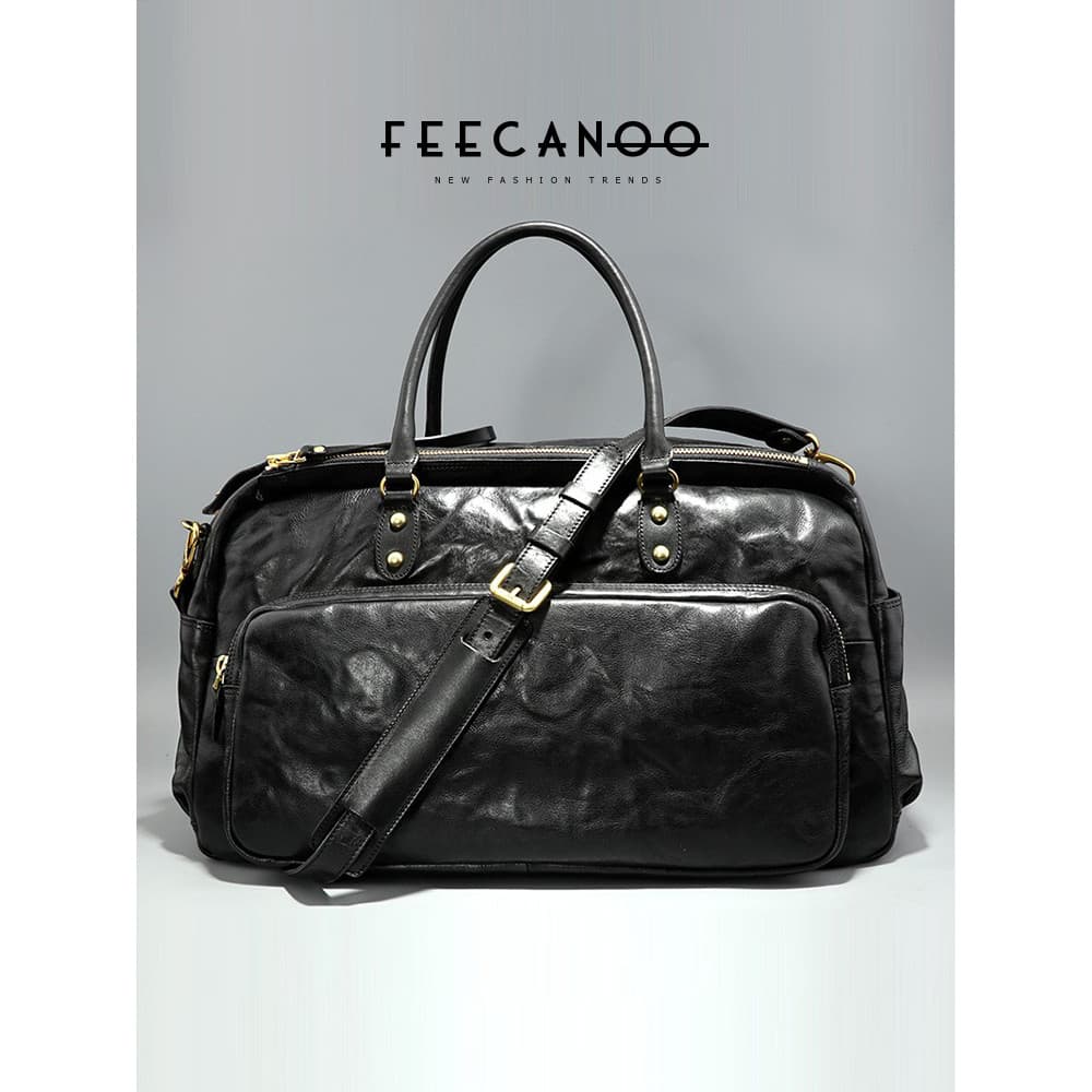 Nicho Design couro genuíno bolsa de viagem de negócios bolsa de viagem de ombro masculina grande capacidade bolsa mascul