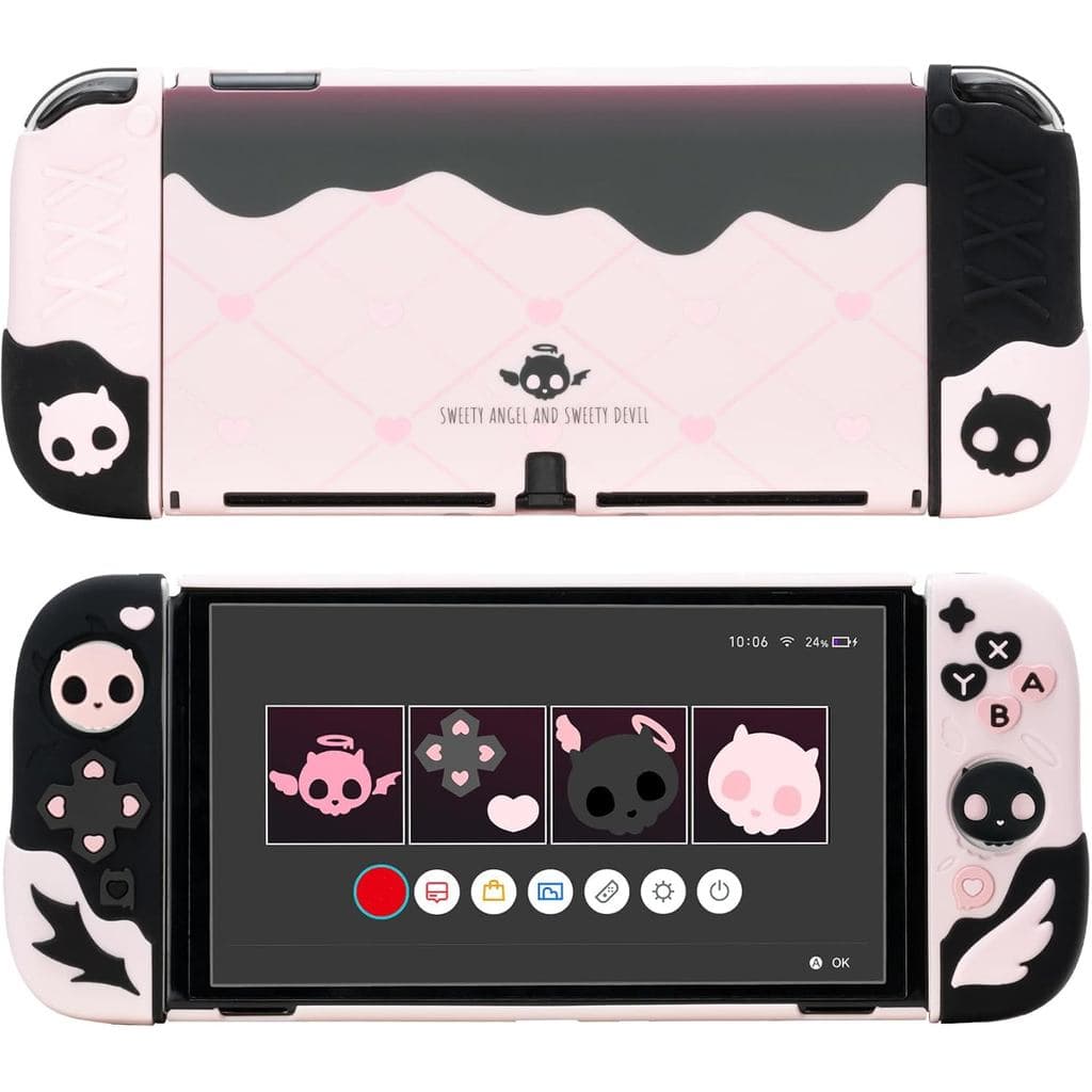 Capa Protetora GeekShare para Switch OLED, Capa Fina Anti-Risco Compatível com Switch OLED, Capa de Silicone Macia Separ