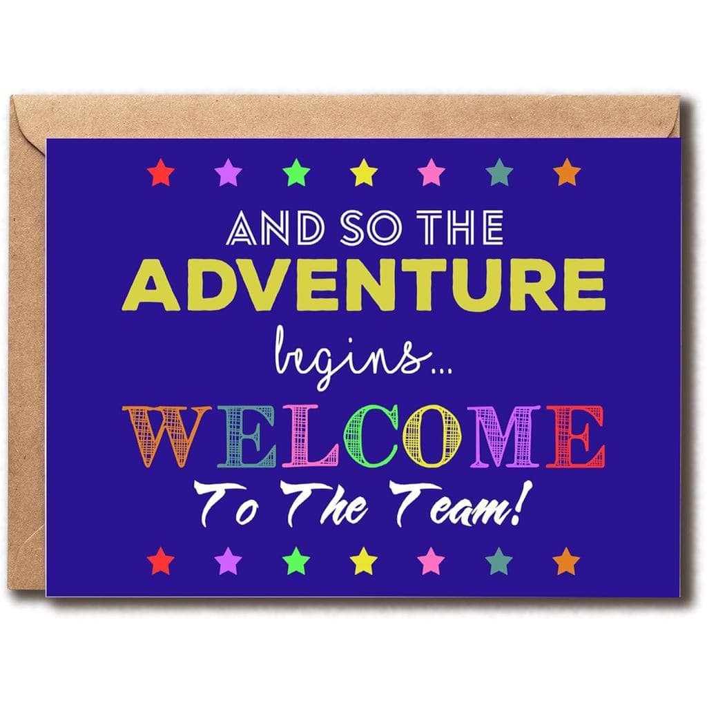 The Adventure Begins Card - Welcome To The Team Card - Co-Worker Greeting Card - Funny Colleague Congrats Fun Car