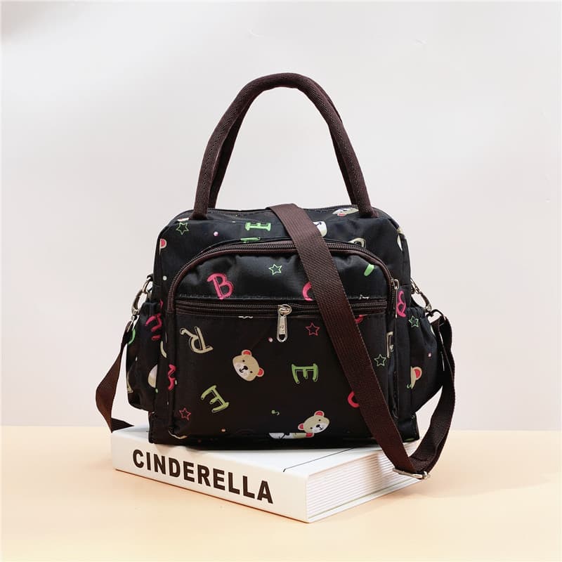 Bolsa mensageiro feminina de grande capacidade, bolsa de ombro Oxford, lancheira, meia-idade, idosos, à prova d'água, bo