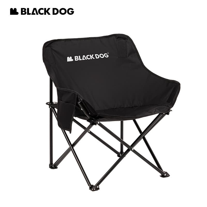 Cão preto acampamento ao ar livre flutuante lua lua cadeira dobrável reclinável portátil Ultra-leve esboço praia pesca f