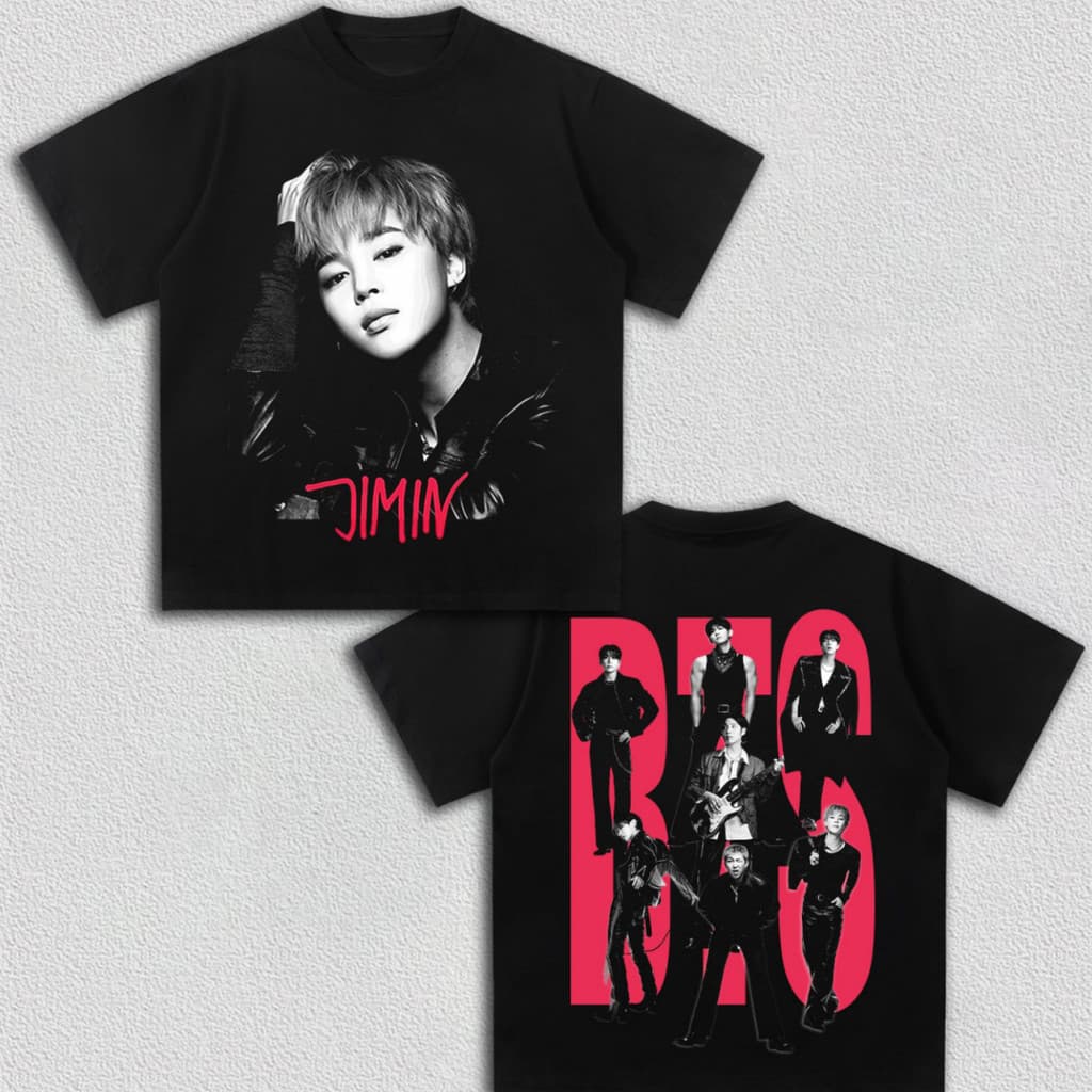 Camiseta Feminina Masculina Estampa BTS Jimin Kpop Turnê Mundial Arirang 2026 Army Streetwear Novo