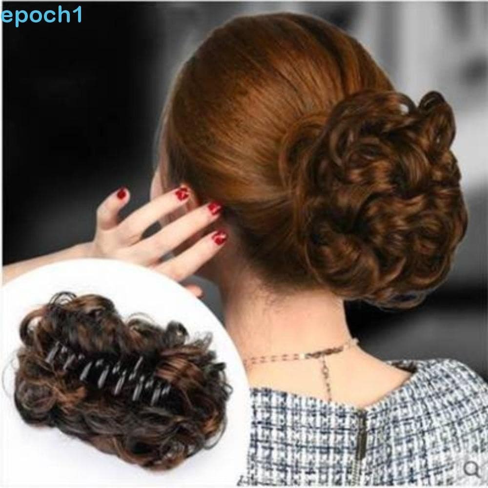 EPOCH1 Coque De Cabelo Sintético , Falso Noiva Peruca Bagunçado Encaracolado Chignon , Extensões Garra