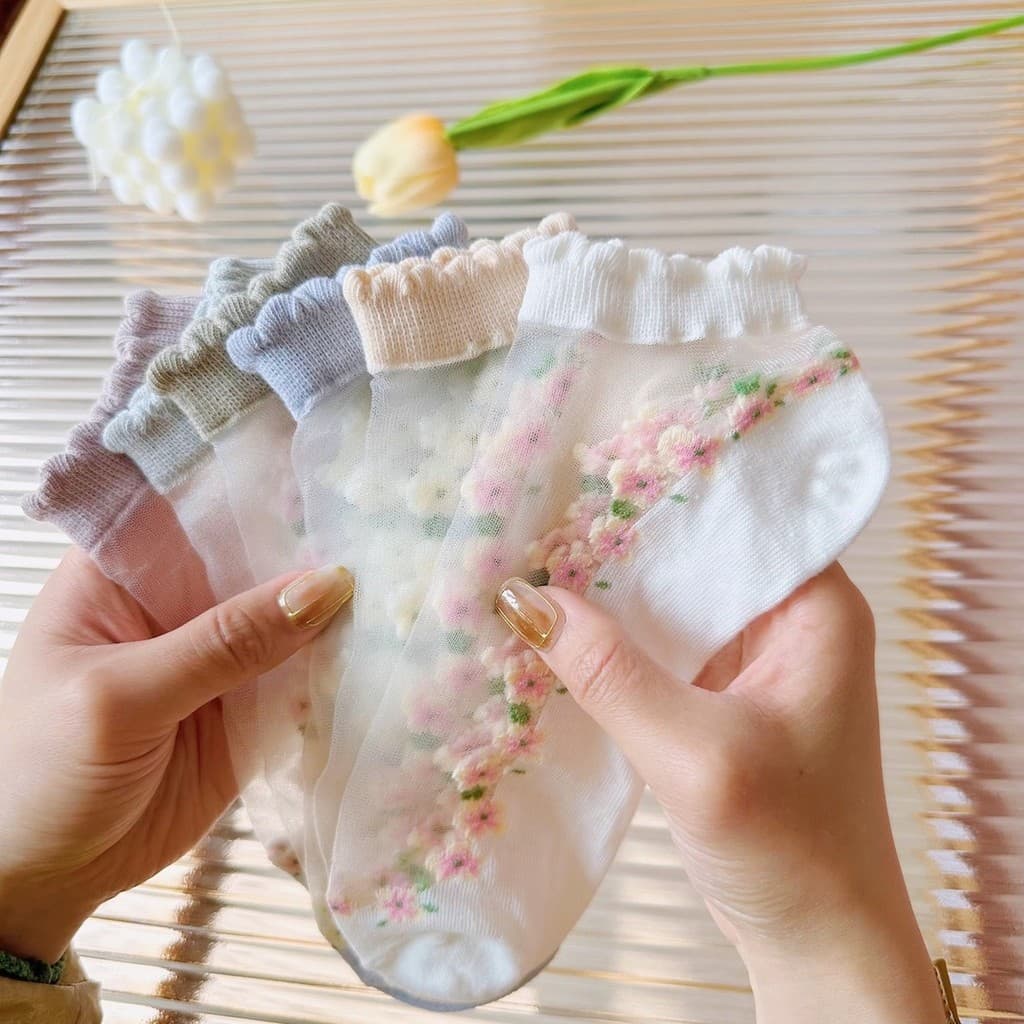 Meias curtas meias de cartão Ped meias femininas não cair calcanhar antiderrapante primavera verão renda cristal fino re