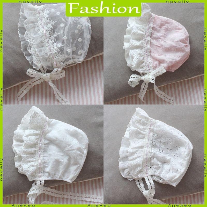 nava Plissado Chapéu Do Bebê Princesa Verão Recém-Nascido Menina Gorro Cor Sólida Respirável Infantil À