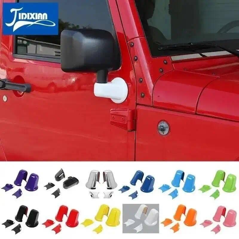JIDIXIAN Base Do Espelho Retrovisor Exterior Carro Decoração Capa Adesivo Para Jeep Wrangler JK 2007 2008 2009 2010-2017