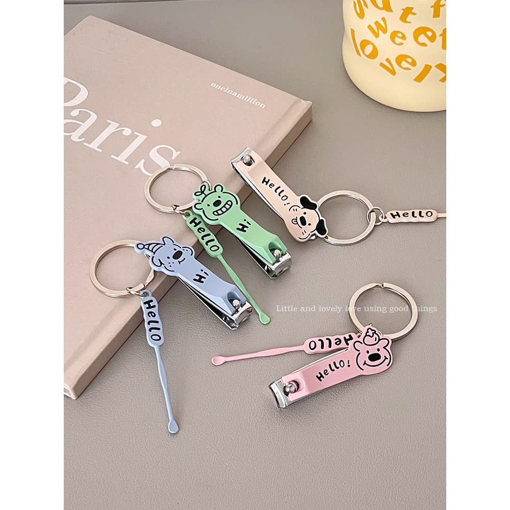 Cortador de unhas bonito com colher de colheita de orelha conjunto dois-em-um única menina cortador de unhas Manicure co