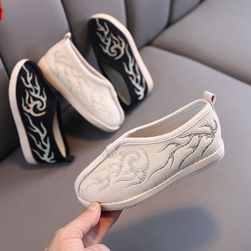 Meninos sapatos de pano primavera outono pequim sapatos de pano crianças hanfu traje antigo estilo étnico chinês Tang te