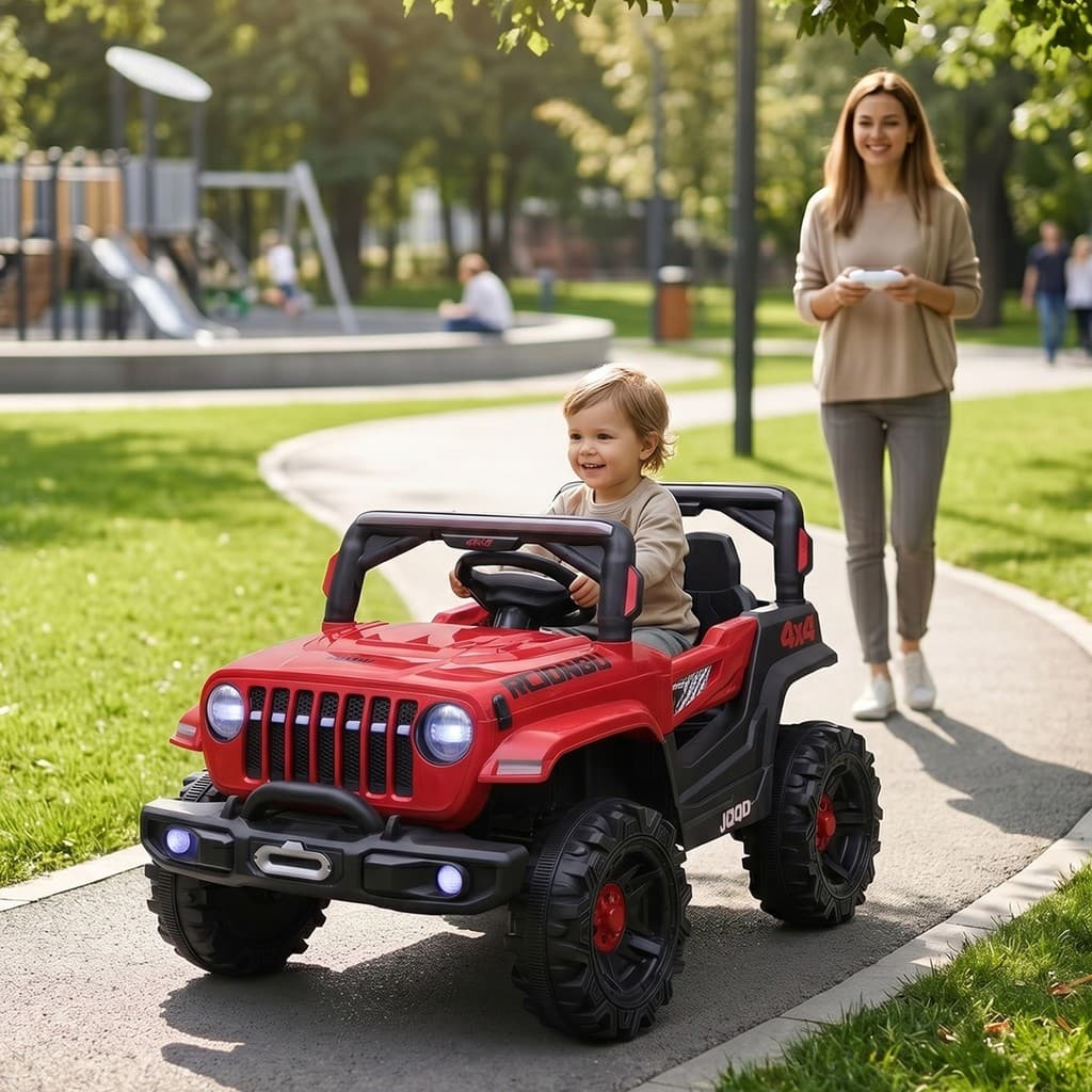 Carro Elétrico Infantil Jipe Off Road Vermelho 12v Com Controle Remoto Luzes E Sons - Zippy Toys