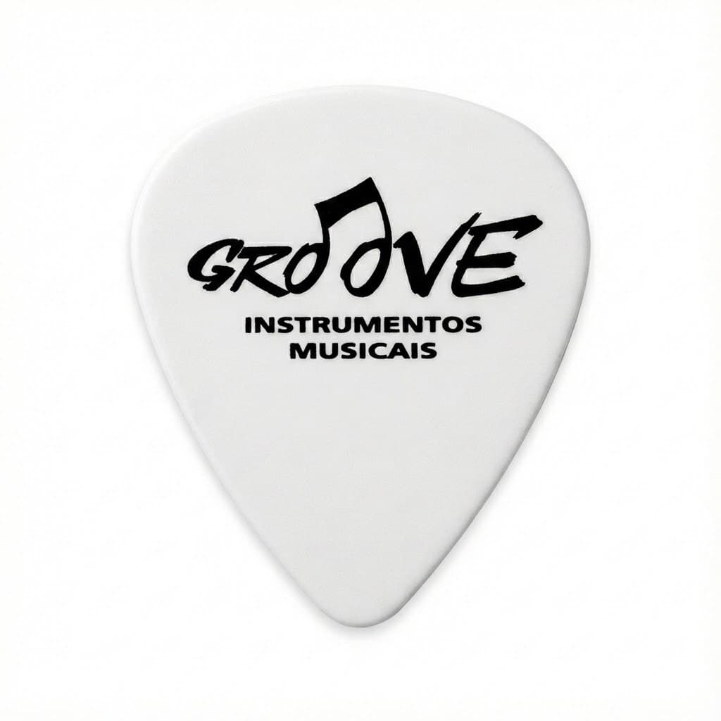 Palheta Groove Som Nítido Alta Durabilidade Conforto Guitarra Violão Baixo Instrumento Musical(Branco,5)