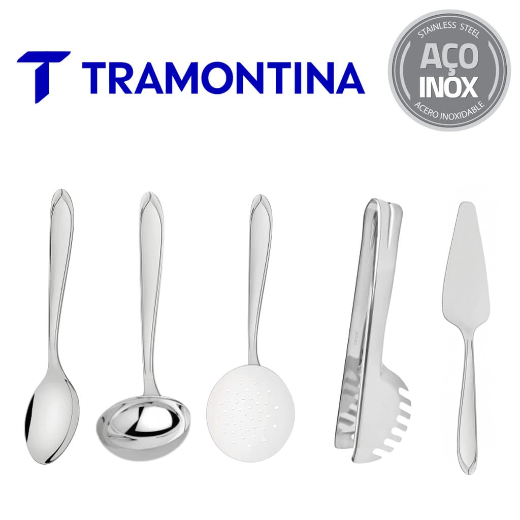 Kit Utensílios Tramontina 5 Peças Inox Cozinha e Sobremesa