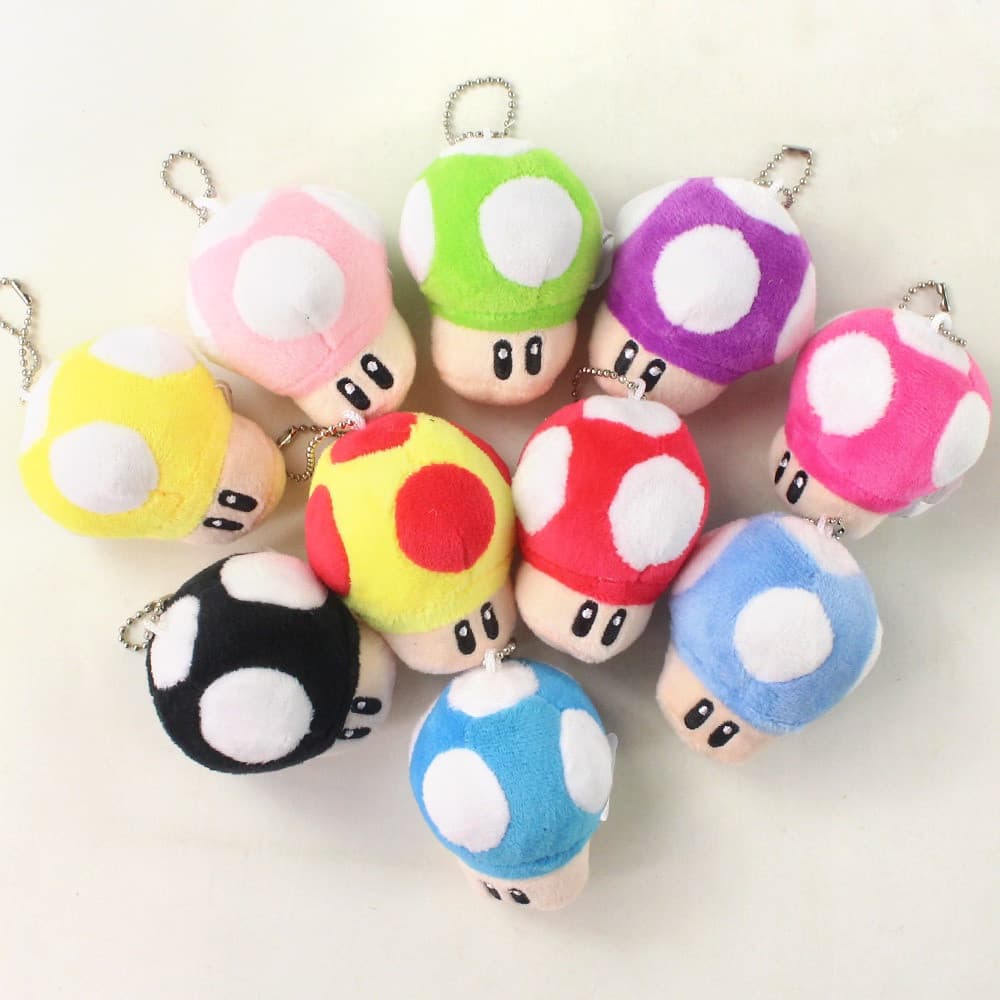 10 Estilo Japão Jogos Nintendo Super Mario Bros . Brinquedo De Pelúcia Com Chaveiro Toad Goomba Cogumelo Pingente Boneco